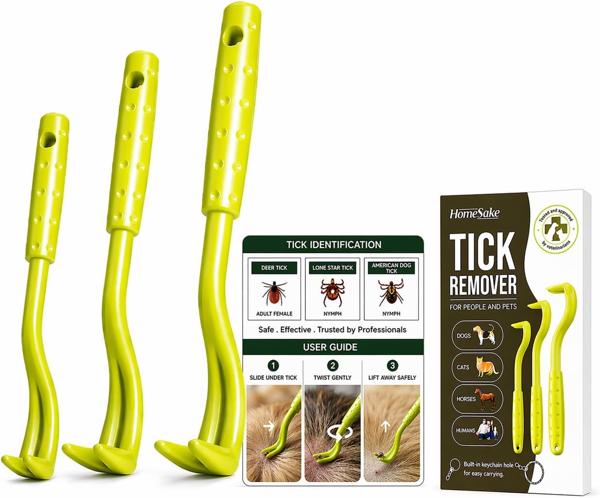 HomeSake Tick Remover with Keychain